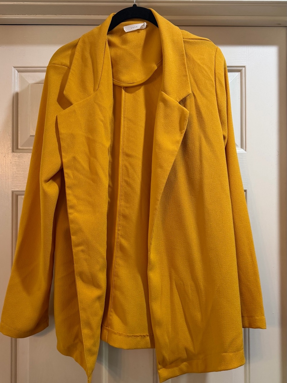 Lush Mustard Yellow Open-Front Women's Blazer Jacket